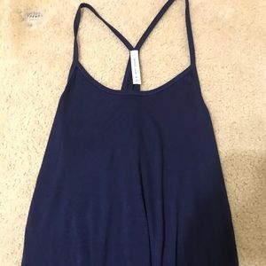 Navy racer back top